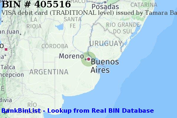 BIN 405516 VISA debit Argentina AR