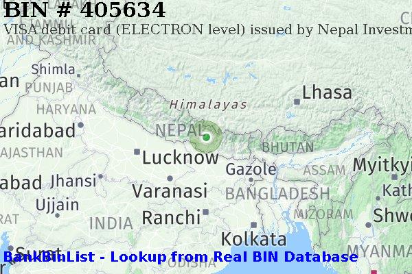 BIN 405634 VISA debit Nepal NP