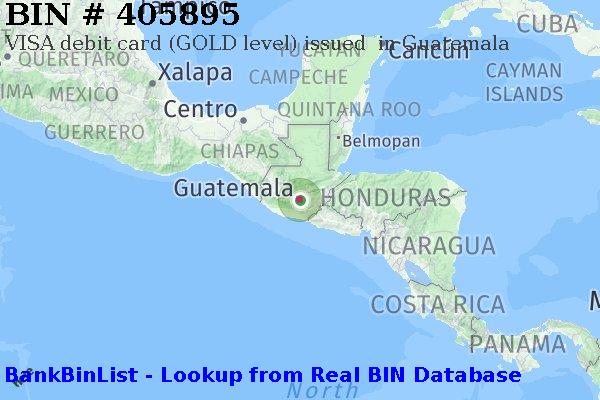 BIN 405895 VISA debit Guatemala GT