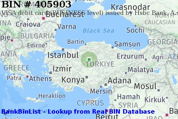 BIN 405903 VISA debit Turkey TR