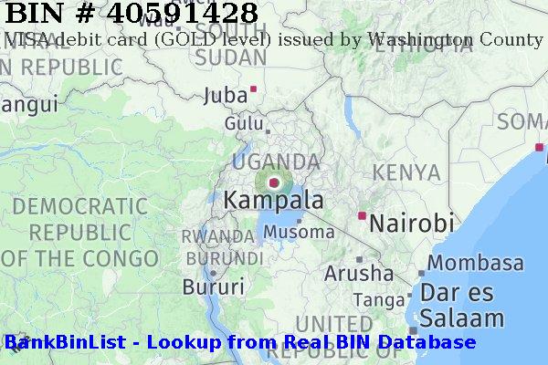 BIN 40591428 VISA debit Uganda UG
