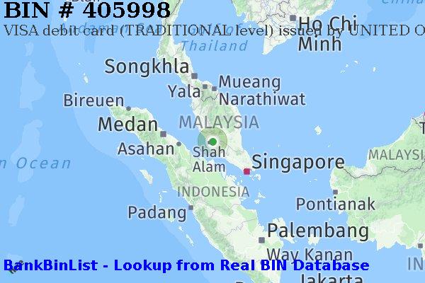 BIN 405998 VISA debit Malaysia MY