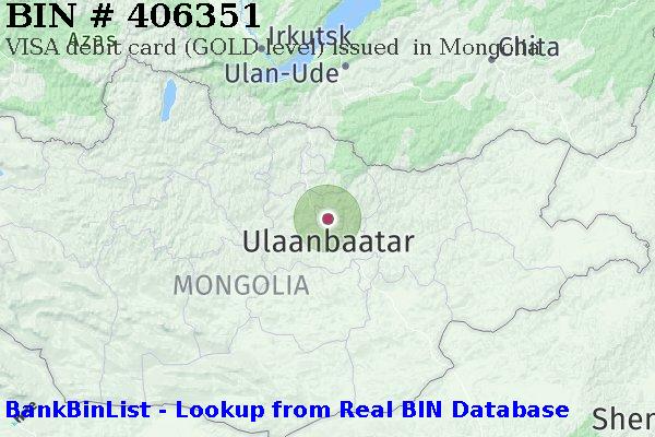 BIN 406351 VISA debit Mongolia MN