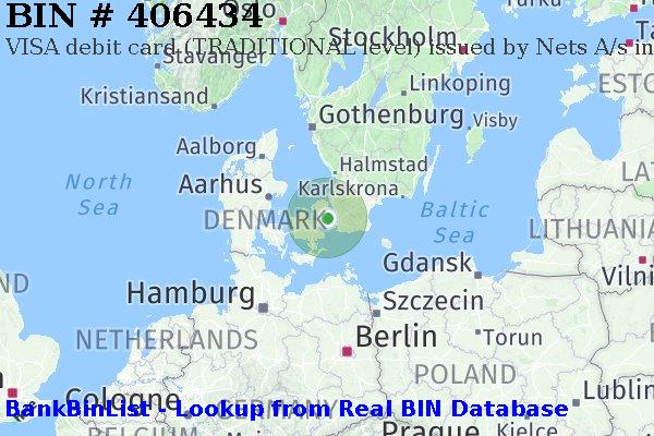 BIN 406434 VISA debit Denmark DK