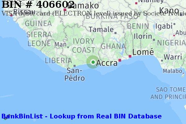 BIN 406602 VISA debit Côte d'Ivoire CI