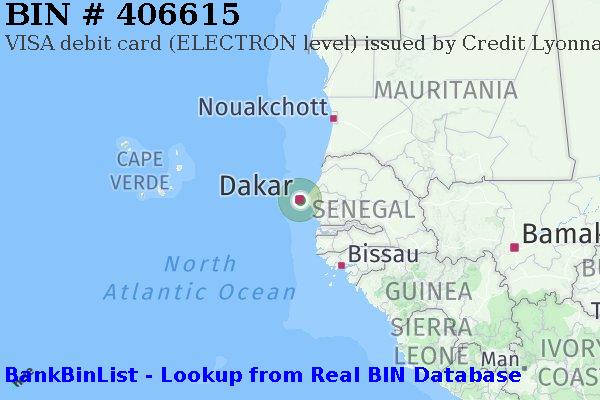 BIN 406615 VISA debit Senegal SN