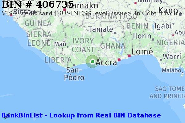 BIN 406735 VISA credit Côte d'Ivoire CI