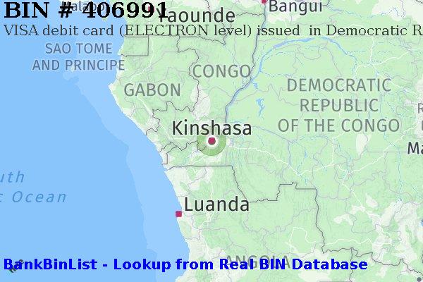 BIN 406991 VISA debit Democratic Republic of the Congo CD