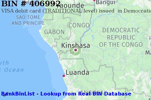 BIN 406992 VISA debit Democratic Republic of the Congo CD