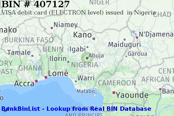 BIN 407127 VISA debit Nigeria NG