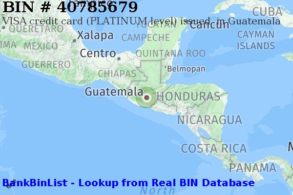 BIN 40785679 VISA credit Guatemala GT