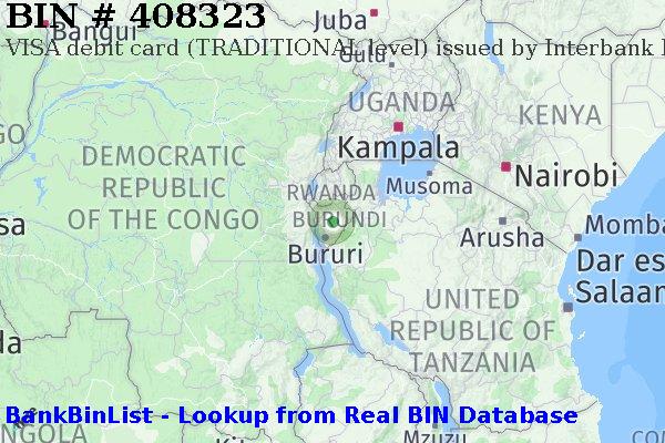 BIN 408323 VISA debit Burundi BI