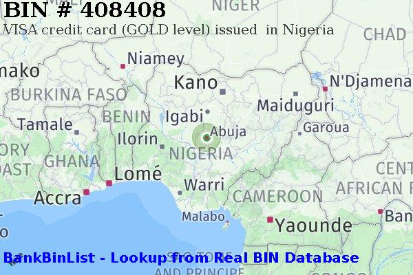 BIN 408408 VISA credit Nigeria NG