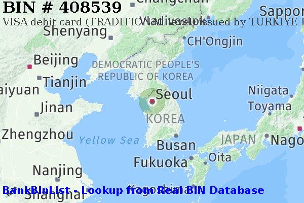 BIN 408539 VISA debit South Korea KR