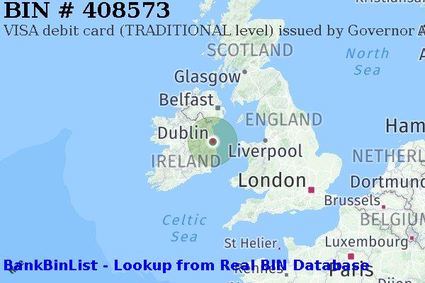 BIN 408573 VISA debit Ireland IE