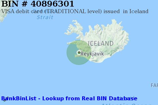 BIN 40896301 VISA debit Iceland IS