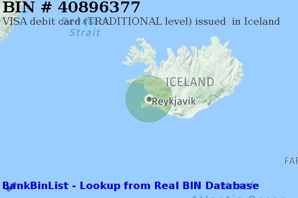 BIN 40896377 VISA debit Iceland IS