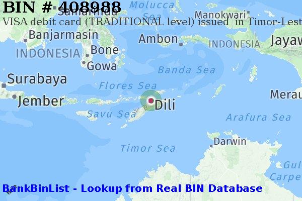 BIN 408988 VISA debit Timor-Leste TL