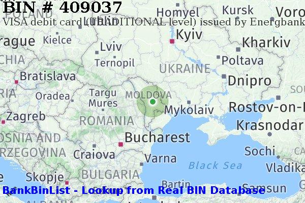 BIN 409037 VISA debit Moldova MD