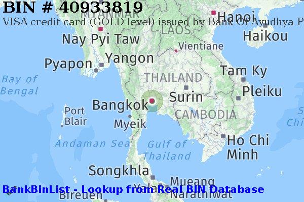 BIN 40933819 VISA credit Thailand TH