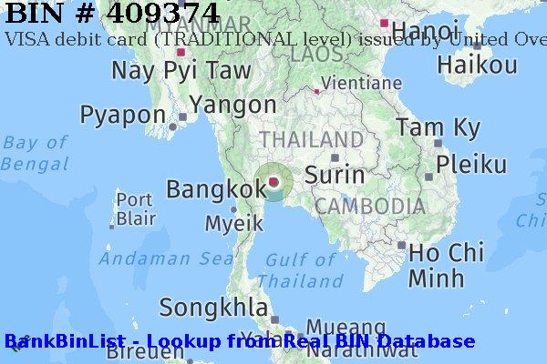 BIN 409374 VISA debit Thailand TH