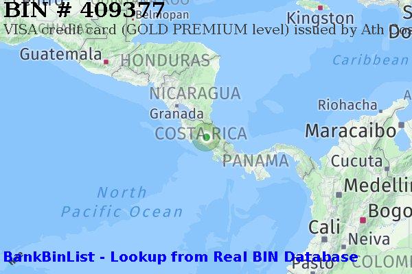 BIN 409377 VISA credit Costa Rica CR