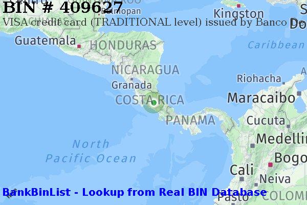 BIN 409627 VISA credit Costa Rica CR