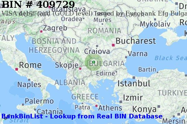 BIN 409729 VISA debit Bulgaria BG
