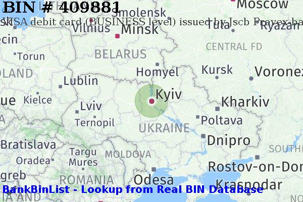 BIN 409881 VISA debit Ukraine UA
