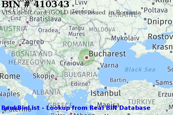 BIN 410343 VISA debit Romania RO