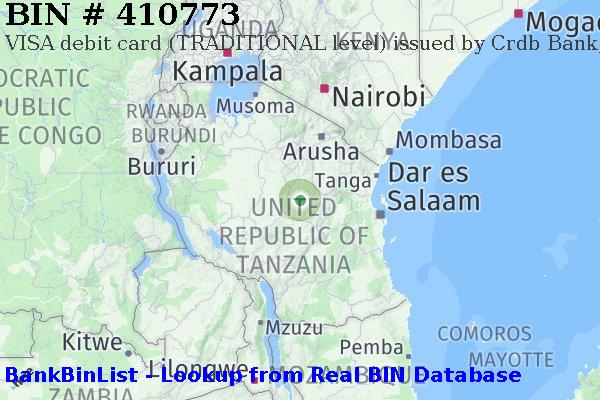 BIN 410773 VISA debit Tanzania TZ