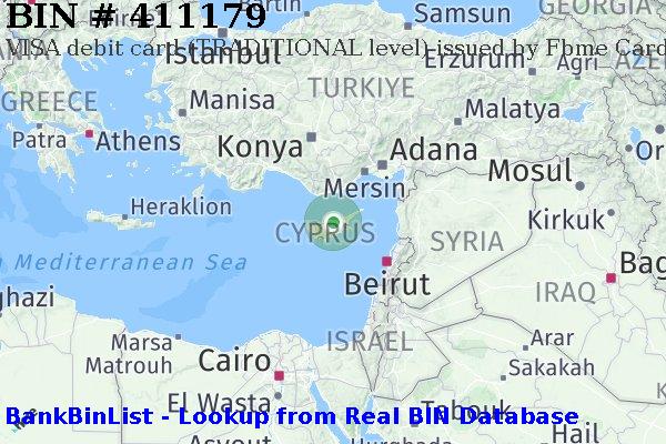 BIN 411179 VISA debit Cyprus CY