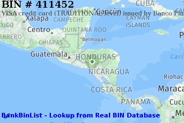 BIN 411452 VISA credit Honduras HN