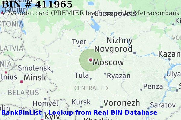 BIN 411965 VISA debit Russian Federation RU