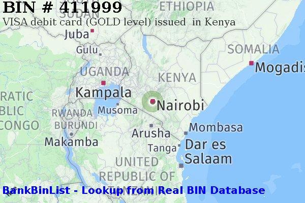 BIN 411999 VISA debit Kenya KE