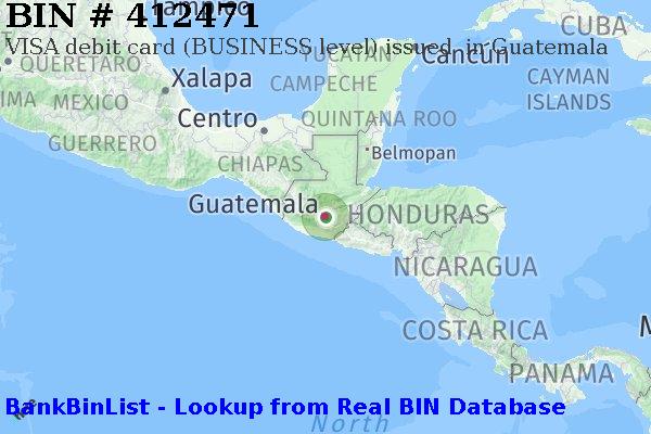 BIN 412471 VISA debit Guatemala GT