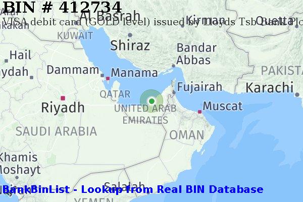 BIN 412734 VISA debit United Arab Emirates AE