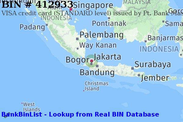 BIN 412933 VISA credit Indonesia ID