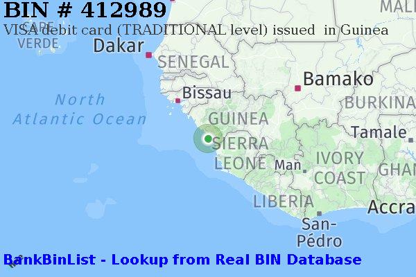 BIN 412989 VISA debit Guinea GN