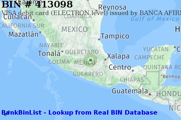 BIN 413098 VISA debit Mexico MX