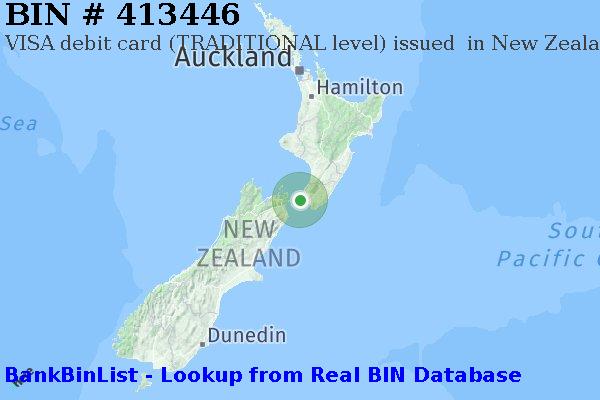 BIN 413446 VISA debit New Zealand NZ