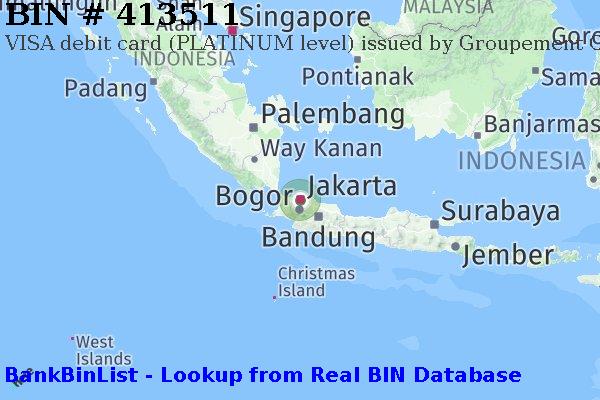 BIN 413511 VISA debit Indonesia ID