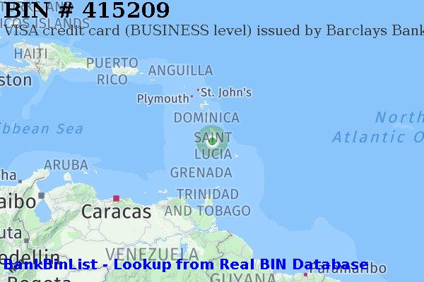 BIN 415209 VISA credit Saint Lucia LC