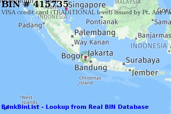 BIN 415735 VISA credit Indonesia ID