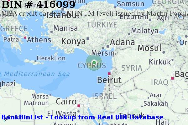 BIN 416099 VISA credit Cyprus CY