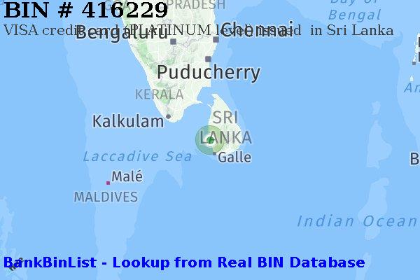 BIN 416229 VISA credit Sri Lanka LK