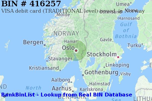 BIN 416257 VISA debit Norway NO