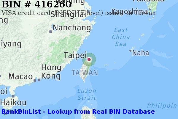 BIN 416260 VISA credit Taiwan TW