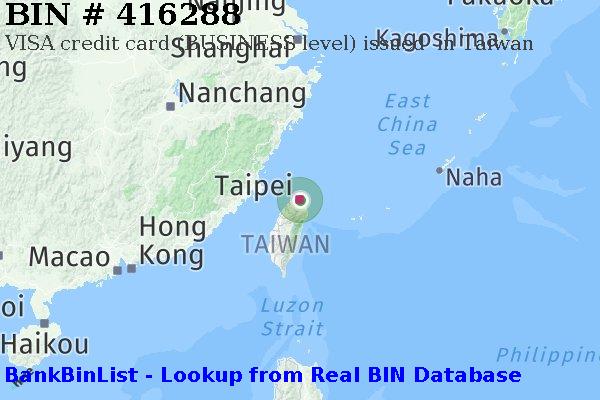 BIN 416288 VISA credit Taiwan TW