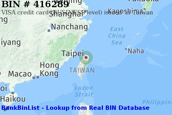 BIN 416289 VISA credit Taiwan TW